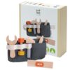 PlanToys® Wooden Tool Set for Toddlers | Includes Hammer, Wrench, Screwdriver, Ruler & Bolt | Pretend Construction Play Set | Eco-Friendly Montessori Educational Toy for Hands-On Learning
