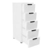 Plastic 5 Drawer Dresser, Tall Narrow Storage Tower on Wheels for Closet