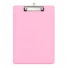 Plastic Clipboards, 8.5 x 11 Clipboard with Ruler, Letter Size Transparent Clipboard, Low Profile Clip Board with Hanging Loop for Nurse Students Teacher Classroom Office Supplies, Pink