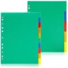 Plastic Dividers, 2sets 10Pcs/Set Plastic Binder Tabs Multicolor Index Dividers