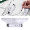 Plastic Measuring Rolling Ruler, Transparent Drawing Design Ruler
