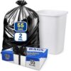 PLASTIC PRINCE Made in USA 55 Gallon Trash Bags 2 Mil Heavy Duty Black Garbage Can Liners 38 x 58 for Round & Square Brute Trash Cans Leak Resistant Pack of 100