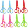 Plastic Scissors|8 Pack Preschool Training Scissors Kids Plastic Playdough Childrens Toddler Safety Handmade Art Craft Left Handed Training Spring