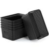 Plastic Storage Baskets 6 Pack Sturdy Storage Organizer Basket Woven Plastic Storage Bins for Shelves,Closet,Countertops, Desktops, Cabinets and Badrooms,Saving Storage, Stylish Design,Black