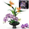PLAXSOON Orchid Flowers Building Set for Adults, Botanical Collection Decor