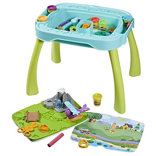 Play-Doh All-in-One Creativity Starter Station, Activity Table Playset with 6 Cans, Back to School Classroom Supplies, Kids Arts & Crafts, Preschool Toys, Ages 3+