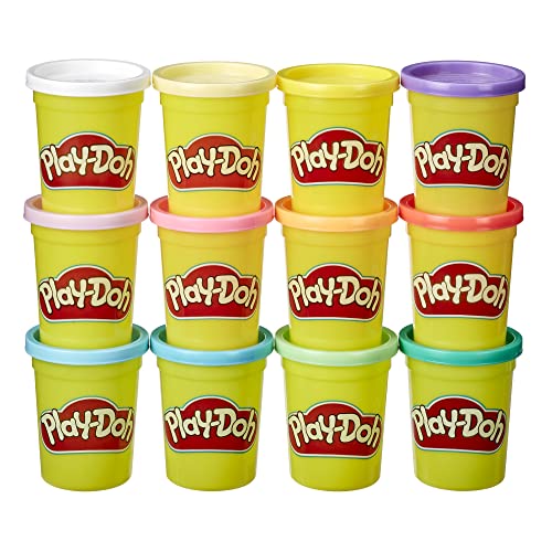Play-Doh Pastel Colors Bulk 12-Pack of 4-Ounce Cans, Party Favors, Kids Arts & Crafts, Back to School Gifts & Prizes, Preschool Toys, Ages 2+ (Amazon Exclusive)