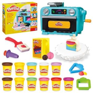 Play-Doh Super Slice Cake Playset, Toy Oven with Play Kitchen Accessories & 11 Modeling Compound Cans, Kids Arts & Crafts, Ages 3+