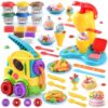 PLAY 2 in 1 Color Dough Kitchen Creations Set, Ice Cream & Noodle Maker