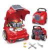Playbees Red Truck Engine Repair Toy – Kids Mechanic Repair Set with Tools, Lights & Sounds – Interactive Take-Apart Engine Builder Truck, Great