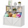 PlayfulPals Toy Storage Organizer and Bookshelf for Kids - 3-Tier Children's Bookcase with Storage, Toy Storage Organizer Shelves, Toddler Bookshelf for Bedroom Playroom Nursery
