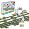 Playmags Airport Set for Kids - 100 Piece Magnetic Building Tiles with 4 Airplanes - Runway Track Playset, Stem Learning Construction Toy - Creative Aviation Set for Boys Girls Toddlers - Ideal Gift