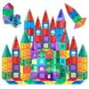 Playmags Magnetic Tiles for Kids 150-Piece Set, STEM Educational Building Blocks Toys for Kids, Includes Click-in ABC Learning Tiles, Gift for Boys & Girls, Add on Magnetic Figures, Car Set Available