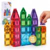 Playmags Mini Magnetic Tiles for Kids 27-Piece Set | Travel Magnetic Blocks | STEM Sensory Educational Toys | Portable Toddler Building Toys | Gift for Boys & Girls Ages 3
