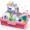 Play Sink with Running Water,Kitchen Play Sink Toys for Boys,Upgraded Real Faucet and Play Dishes,Pretend Role Play Toys for Girls Boys,Birthday Gifts for Kids 3-5,Practice Cleaning,Pink