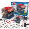 Playz V8 Combustion Engine Model Kit that Runs - Build Your Own STEM Mini V8 Model Engine Kit for Adults & Kids Age 12+, Visible V8 Mini Engine Kit that Works for Adult w/ 270 STEM Parts