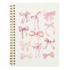 PLKMN Pink Bow Coquette Notebook Journal Gifts for Women Girls, Cute Preppy Girly Notebook, Pink Office Supplies Spiral Notebook 5.5x8.3 Inch
