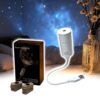 Plug and Play HD Galaxy Projector Night Light, 2-in-1 Galaxy Projector Night Light with 2 Replaceable Film Discs & 360° Rotating Design, USB Portable Starry Sky Nightlight for Room Decor (White)