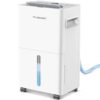 PLUSCENT 21 Pint Dehumidifier for Basement and Home, 1500 Sq Ft Portable Dehumidifier with Drain Hose, Auto Defrost, 24H Timer, Quiet Smart Humidity Control for RV, Bedroom, Bathroom