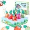 Plush Carrot Montessori Toys for 1 Year Old, Montessori Toys Plush Carrot with Color Shape Number Matching, Pull-Out Soft Baby Sensory Toy Gifts for Girls Boys Birthday Children's Day, 10 PCS