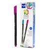 Plus Office – 10 Fine Point Markers 0.4 mm, Ideal for Writing, Painting and Drawing, School Pens with Fine Point, Water-Based Coloured Ink (Lilac)