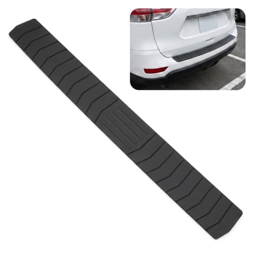 Pniwuno Car Rear Bumper Protector Guard, 42.52" × 3.54" Anti-Scratch Rubber Rear Bumper Guard Covers, Non-Slip Trimmable Trunk Door Sill Protective Strip Cover, Universal for Most Vehicle