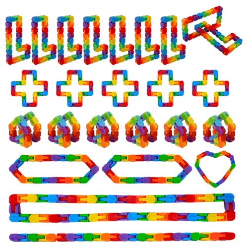 Poartsda 60 Pack Wacky Tracks Fidget Toys Bulk, Snap and Click Fidgets for Kids, Birthday Party Favors & Goodie Bag Stuffers, Classroom Treasure Box Prizes & Rewards, Graduation Gifts