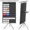 Pocket Chart Stand with Standard Pocket Chart, Height Adjustable Tripod Anchor Holder up to 62.99", 4 Anti-Drop S-Hooks, Teacher Supply Tray for Classroom & Homeschool