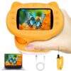 Pocket Kids Microscope, 1000X Handheld Microscope for Kids w/2.4'' Screen, Photo Video Mini Portable Microscopes Science Edu Digiscope, Christmas Birthday Gifts Ideas for Kids Ages 3-12(Orange)