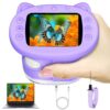 Pocket Kids Microscope, 1000X Handheld Microscope for Kids w/2.4'' Screen, Photo Video Mini Portable Microscopes Science Edu Digiscope, Christmas Birthday Gifts Ideas for Kids Ages 3-12 (Purple)