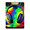 Pocket Size Nursing clipboard Gamer Headphones Paint Splash Music Lover Dj for Student Girls Kids Teacher clipboard
