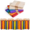 Poexuzi 200 Pieces in Multiple Colors, 4.5 Inch Length Colored Craft Sticks, Stir Sticks,Wooden DIY Crafts Popsicle Sticks for Crafts,