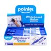 Pointer Refillable Whiteboard Markers Blue Ink – Chisel Tip for Bold & Precise Writing, Low Odor Liquid Ink, Easy Refill Design, Dry Erase Markers for School, Office & Home – 12 Pack