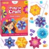 Poke-In Craft Flower Crowns, Poke Art for Kids Ages 4-8, Punch Tufting Kit