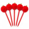 Pom Pom Tomato Gel Pens 0.5 mm Black Ink, Cute Fruit Topper Pens, 6.9