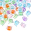 PONABEADIY 1 Box 50pcs Acrylic Cat Head Beads Transparent Kawaii Cat Two Tone Kitty Pet Beadwork Double Plastic Loose Spacer Bead Charm Bulk for Jewelry Making Bracelets Necklaces DIY Craft Supply