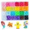 Pony Bead, 600pcs Pony Bead Set: Plastic Beads for Bracelets with Tools & Divided Storage Box, 24 Assorted Styles