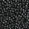 Pony Beads Jet Black Matte Frosted Large Hole Beads Made in USA