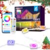 POOFZY Permanent Outdoor Lights for House,100ft RGB+IC Smart Outdoor Decor, 50 Scene Modes,App/Remote Control,IP67 Waterproof,for Christmas,Easter,V-Day,Thanksgiving,Daily & Holiday Party Decor