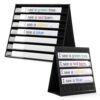 Poola Voidra 2 Pcs Tabletop Pocket Chart for Classroom 13 x 17 ", 25 x 21" Back to School Double Sided Black Pocket Chart Stand with Straps Foldable Organizer Sticker Display Stand for Classroom