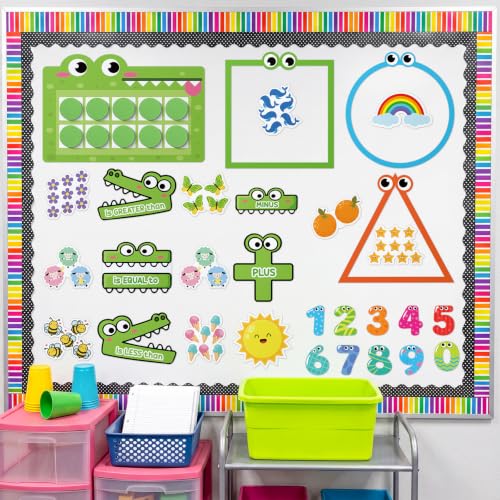 Poola Voidra 40 Pcs Jumbo Magnetic Number Bonds and Ten Frames Set, Magnetic Numbers for Whiteboard with Math Counters Symbols 10 Ten Frame for Classroom Cute Math Manipulatives, Classroom Must Haves
