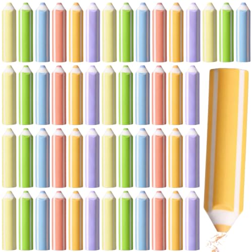 Poola Voidra 60 Pcs Pencil Shaped Erasers Bulk Classroom Back to School Gifts Colors Cute Pencil Erasers for Kids First Day of School Rewards Classroom Game Prizes Birthday Party Favors Supplies