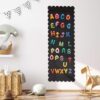 Poola Voidra Magnetic Board for Wall 18 x 47.2 Inches Scallopped Magnet Bulletin Board DIY Decal to Display Letters Numbers Notes for Home School Classroom Refrigerator Cabinet (Black)