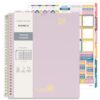 POPRUN Teacher Planner 2026-2027, 8.5" x 11", Academic Lesson Plan Book for Teachers (July 26-June 27) Weekly and Monthly with Gradebook, 2-Sided Pocket, Flexible PP Cover for Classroom, Light Pink