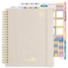 POPRUN Teacher Planner 2026-2027, Letter Size 8.5"x 11", Monthly and Weekly Calendar, July 2026 - June 2027, Hardcover Planner Notebook, Spiral Bound, Teacher Classroom Supplies - Beige