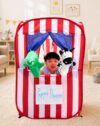 Pop Up Kids DIY Play Tent for Puppet Show Theater, Lemonade Stand, Farmers Market, Bakery & Dramatic Play, Pretend Playhouse Puppet Stage Tabletop Sets for Toddlers, Indoor & Outdoor Children Drama