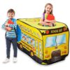Pop Up Play Tent for Kids - My First Foldable Indoor & Outdoor Playhouse Vehicle Toys for Toddlers, Boys and Girls (School Bus)