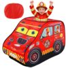 Pop Up Play Tent for Toddlers Boys Kids, Foldable Indoor Outdoor Playhouse Tent, Best Birthday Gift Toys for 2 3 4 5 Year Old Boys Girls（Fire Truck）