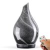 Porseme 280ml Essential Oil Diffuser Glass Color Changing Aroma Air Diffusers Aromatherapy Ultrasonic Cool Mist Humidifier with Remote Control 7 Running Hours Waterless Auto-Off (Obsidian)