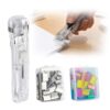 Portable Binder Clip Stapler Handheld Paper Organizer (Transparent)
